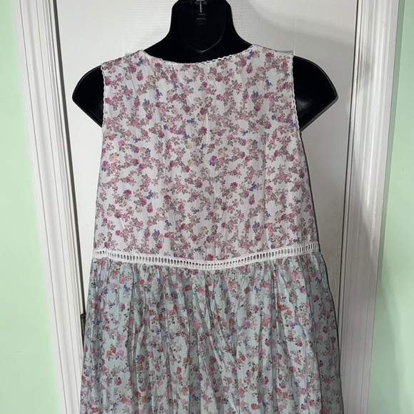 LoveShackFancy x Target Pastel Floral 100% Cotton Midi Swing Summer Dress Size L - Picture 8 of 12